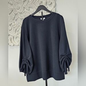 NWT Westbound Black Sweatshirt with Ruched Sleeves - SO Soft! Women's XL